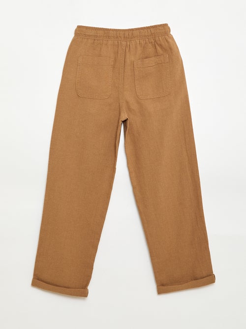 Jogpant en lin mélangé - Kiabi