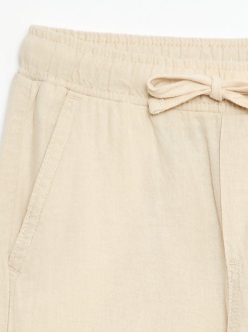 Jogpant en lin mélangé - Kiabi