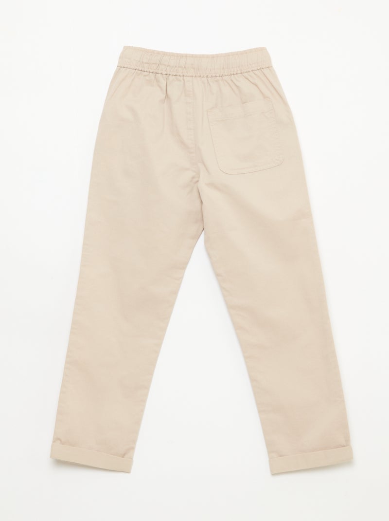 Jogpant uni avec ourlets Beige - Kiabi