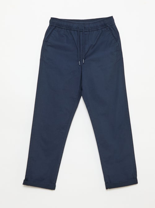 Jogpant uni avec ourlets - Kiabi