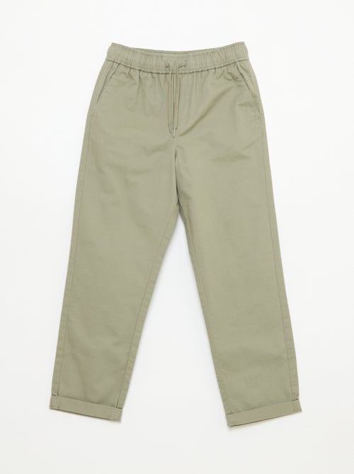 Jogpant uni avec ourlets - Kiabi