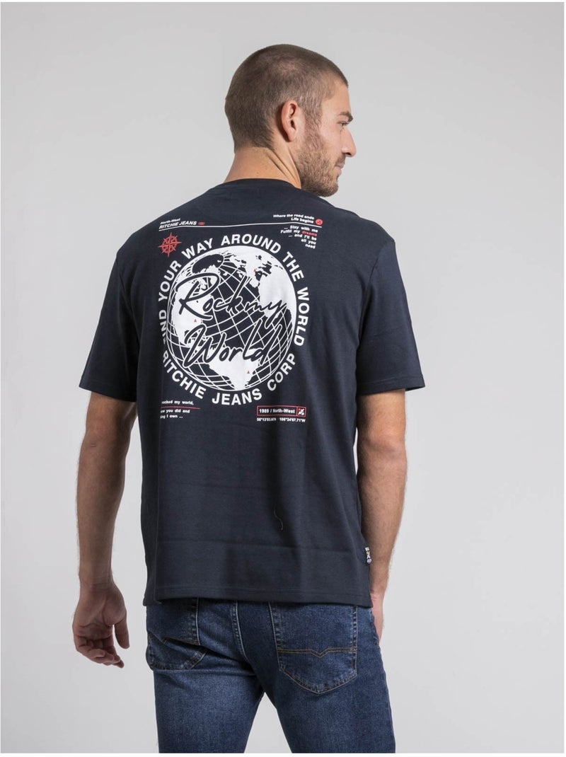 Johart oversized t-shirt met ronde hals van puur katoen Marineblauw - Kiabi