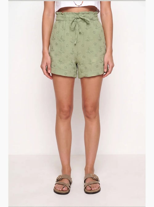 Joli mini-short taille haute à cordon de serrage avec détail de bordure istanbul - Kiabi