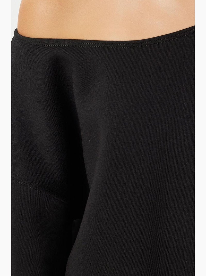 Joli sweat-shirt à enfiler à col asymétrique istanbul Noir - Kiabi