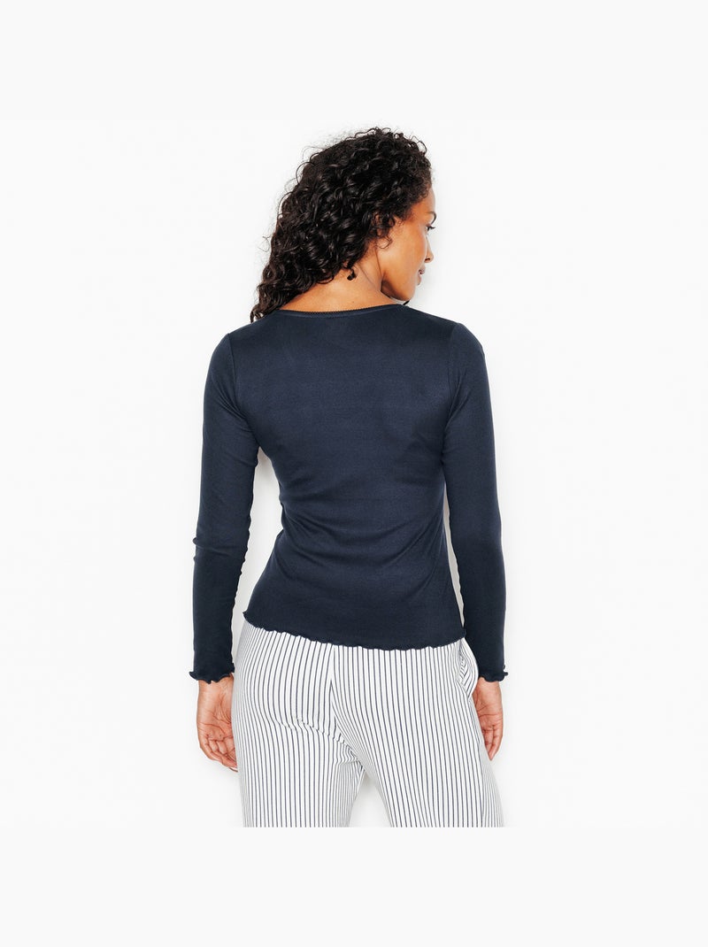 Jolisa t-shirt lange mouwen blauw Blauw - Kiabi