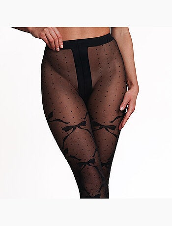 Jonc fantasie panty 20 denier zwart