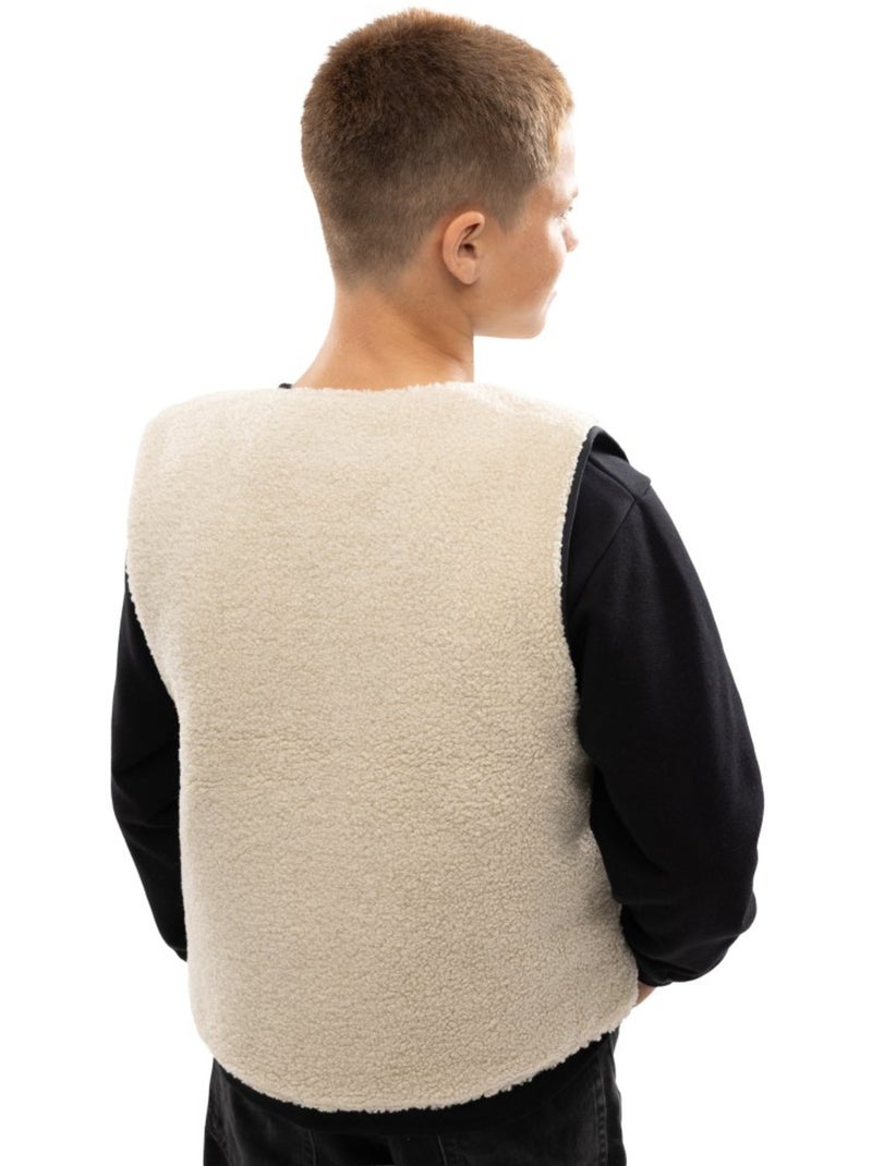 Jongens omkeerbaar sherpa-gevoerd vest Zwart - Kiabi