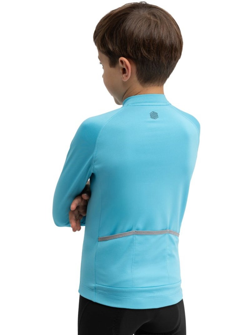 Jongens thermo wielershirt met lange mouwen Blauw - Kiabi