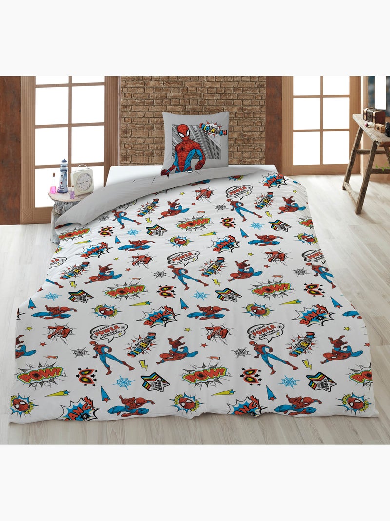 Jongensbeddengoed Spider-Man Marvel 140x200 cm + Sloop 65x65 cm 100% Katoen Grijsbeige - Kiabi