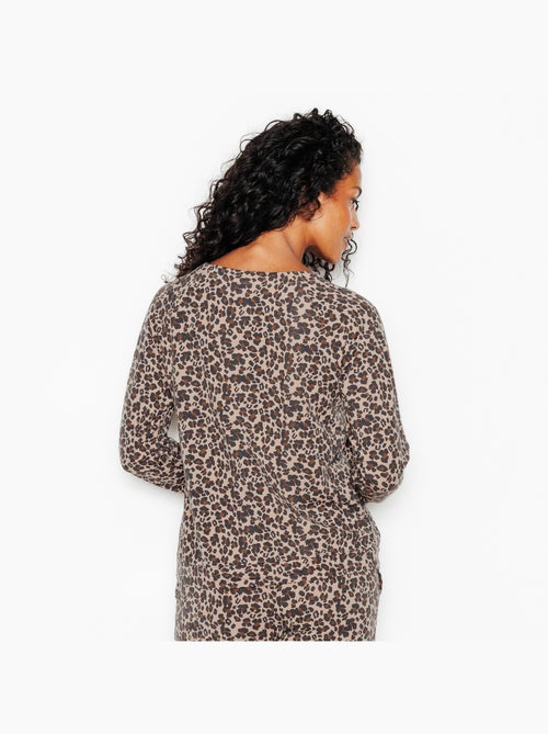 Jordana t-shirt lange mouwen multikleur bruin - Kiabi Jordana t-shirt lange mouwen multikleur bruin - Kiabi