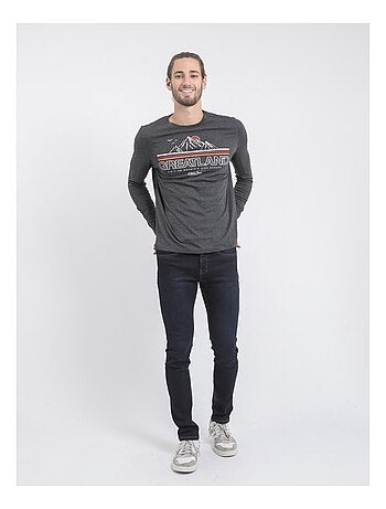 JORIMUX T-shirt met lange mouwen en ronde hals van puur katoen