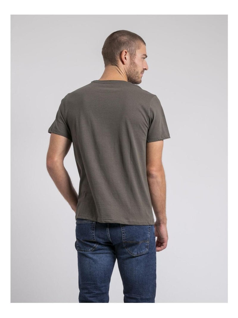 Jorisol t-shirt met ronde hals van puur katoen Kaki - Kiabi
