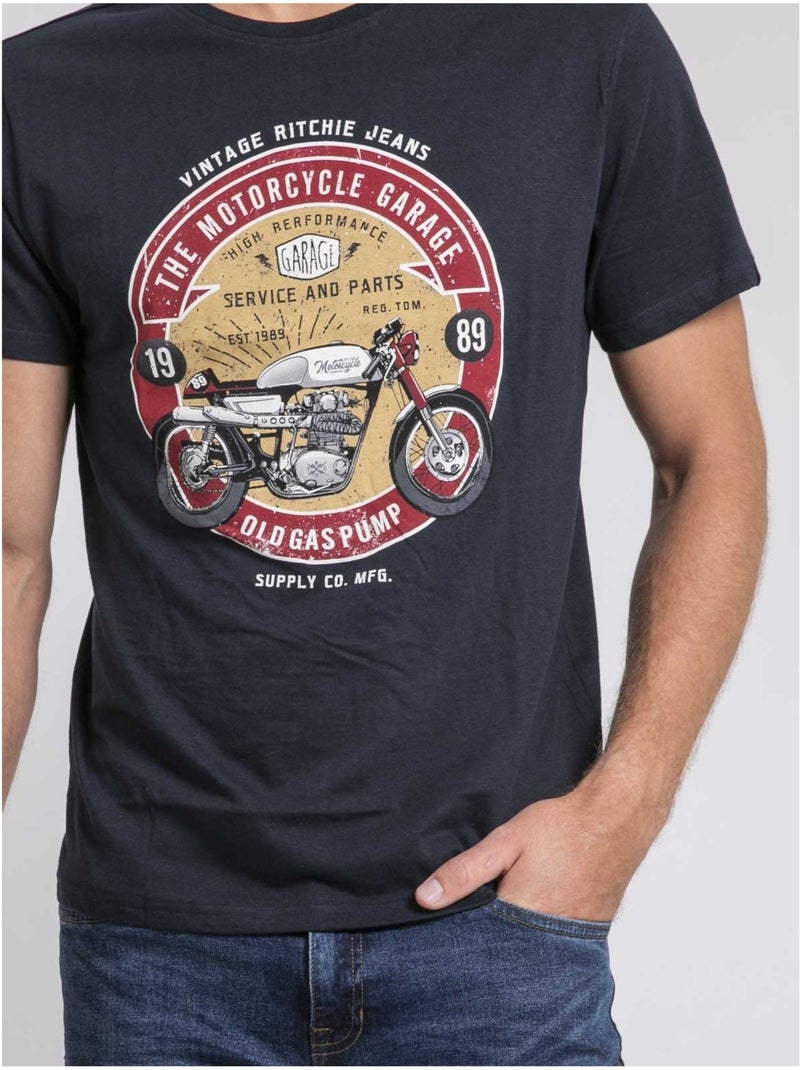 Jorisol t-shirt met ronde hals van puur katoen Marineblauw - Kiabi