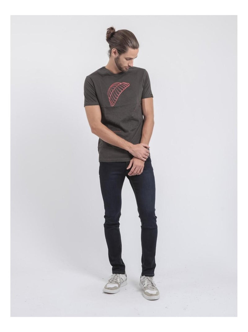 Jouancy t-shirt met korte mouwen, ronde hals en gemaakt van puur katoen Donkergrijs - Kiabi