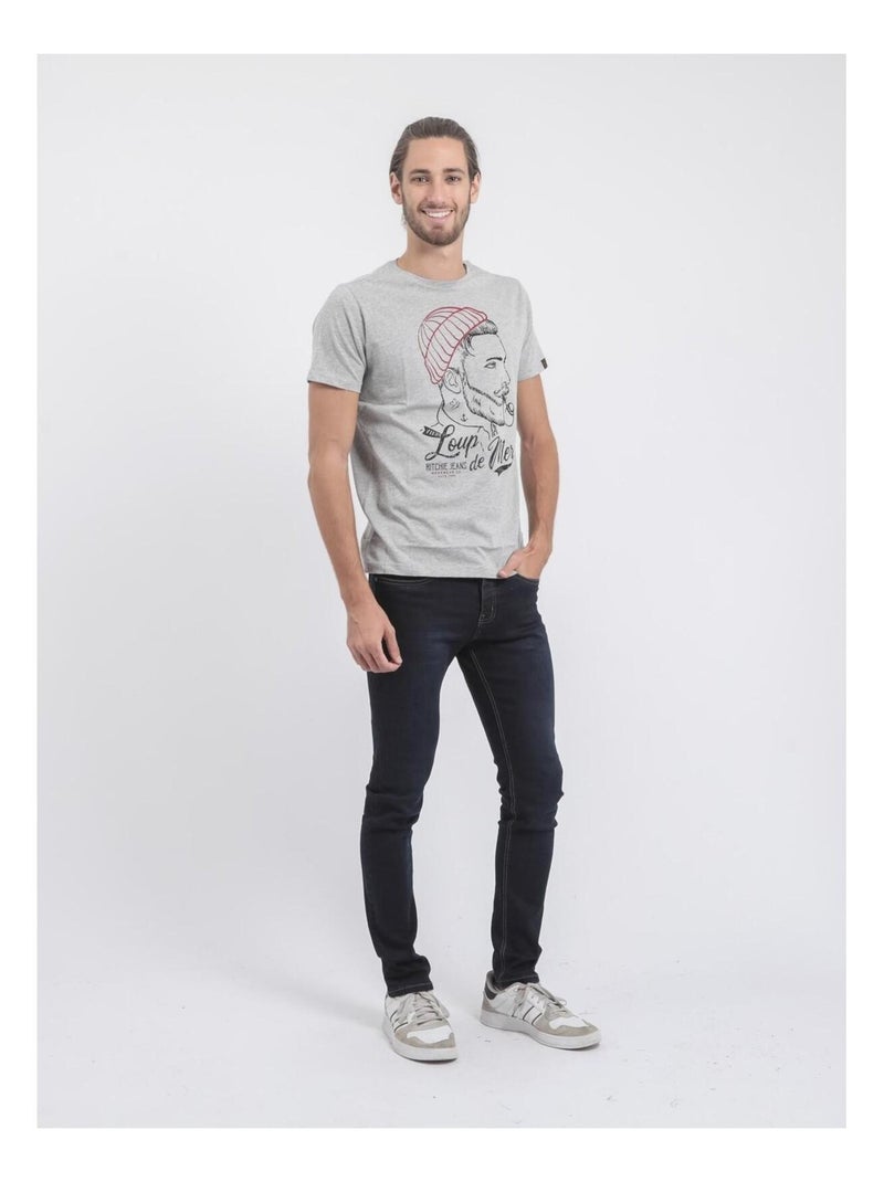 Jouancy t-shirt met korte mouwen, ronde hals en gemaakt van puur katoen Lichtgrijs - Kiabi