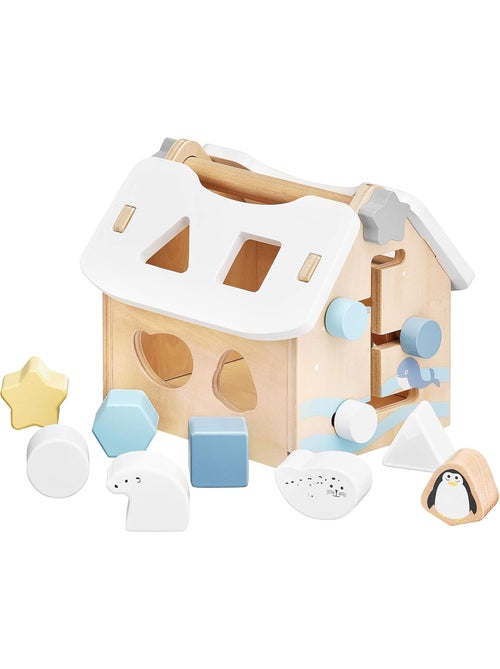 Jouet trieur de formes maison en bois 8 pièces éducatif bébé - Kiabi