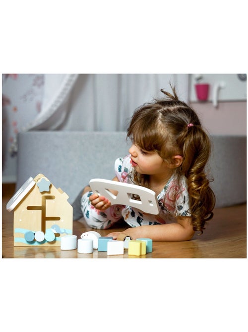 Jouet trieur de formes maison en bois 8 pièces éducatif bébé - Kiabi