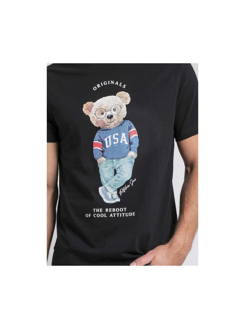 Joulio t-shirt met ronde hals van puur katoen Zwart - Kiabi