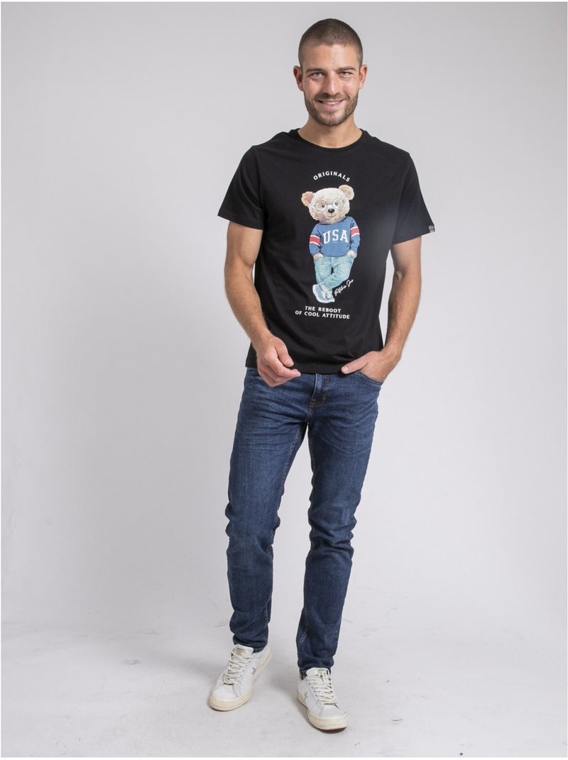 Joulio t-shirt met ronde hals van puur katoen Zwart - Kiabi