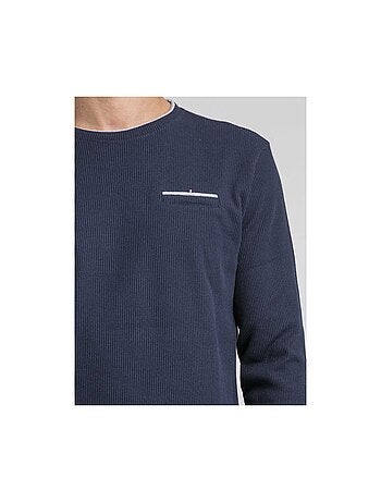 Jovictor t-shirt met ronde hals en lange mouwen en textuur