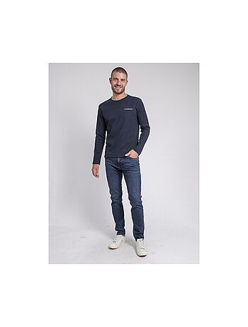 Jovictor t-shirt met ronde hals en lange mouwen en textuur