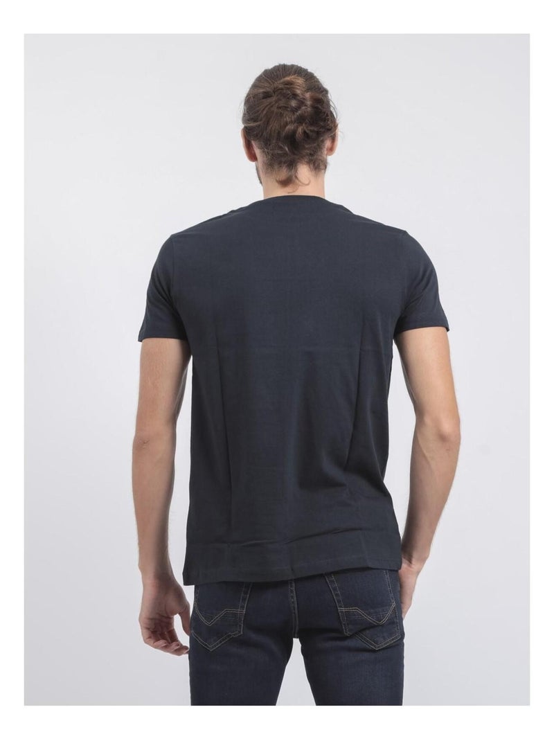 Jumax t-shirt met korte mouwen, ronde hals en gemaakt van puur katoen Marineblauw - Kiabi