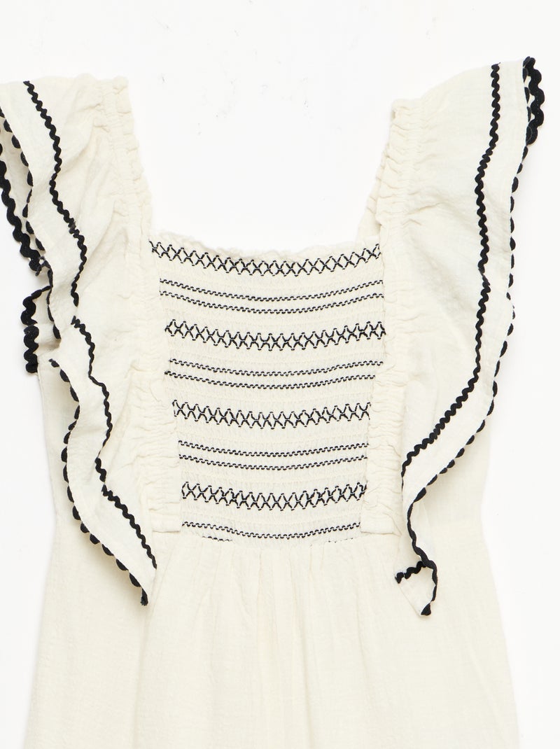 Jumpsuit met ruches Biege - Kiabi