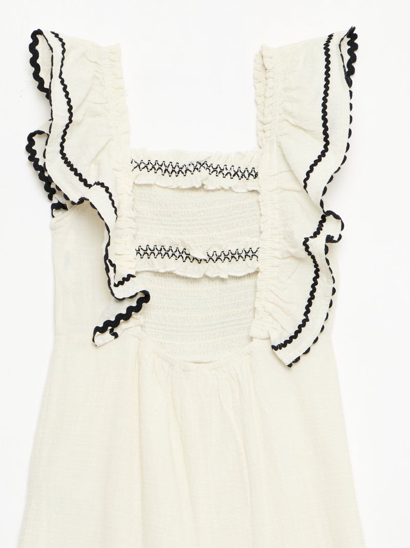 Jumpsuit met ruches Biege - Kiabi