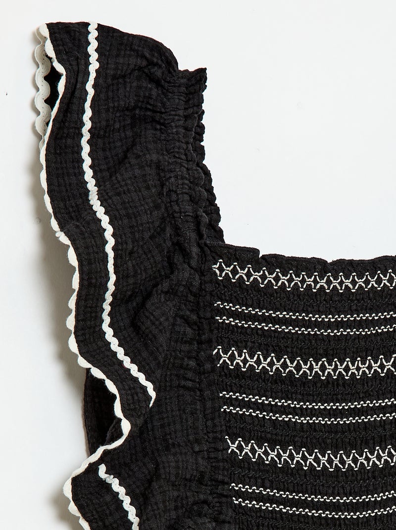 Jumpsuit met ruches Zwart - Kiabi