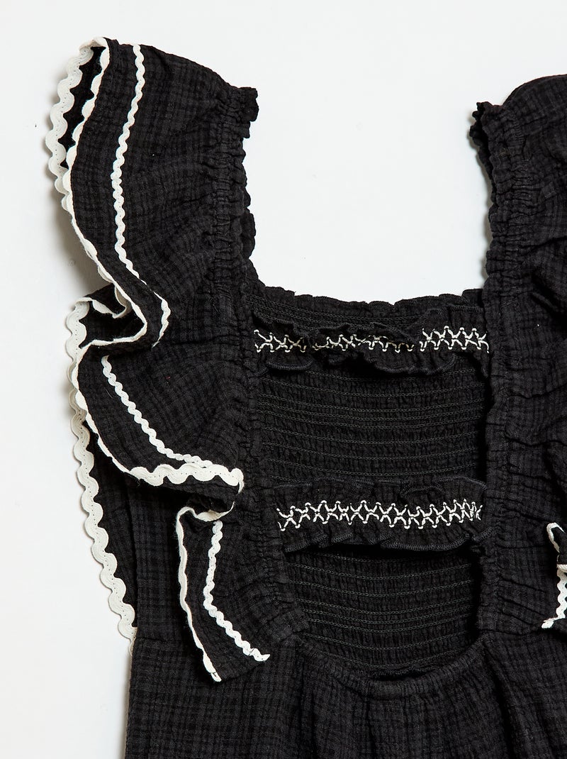 Jumpsuit met ruches Zwart - Kiabi