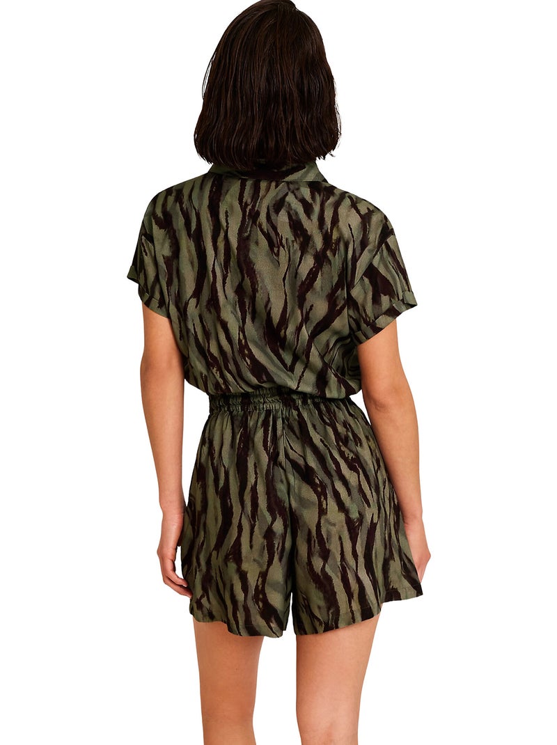 Jumpsuit met slipe mouwen savage Kaki - Kiabi