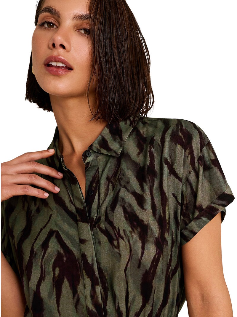 Jumpsuit met slipe mouwen savage Kaki - Kiabi