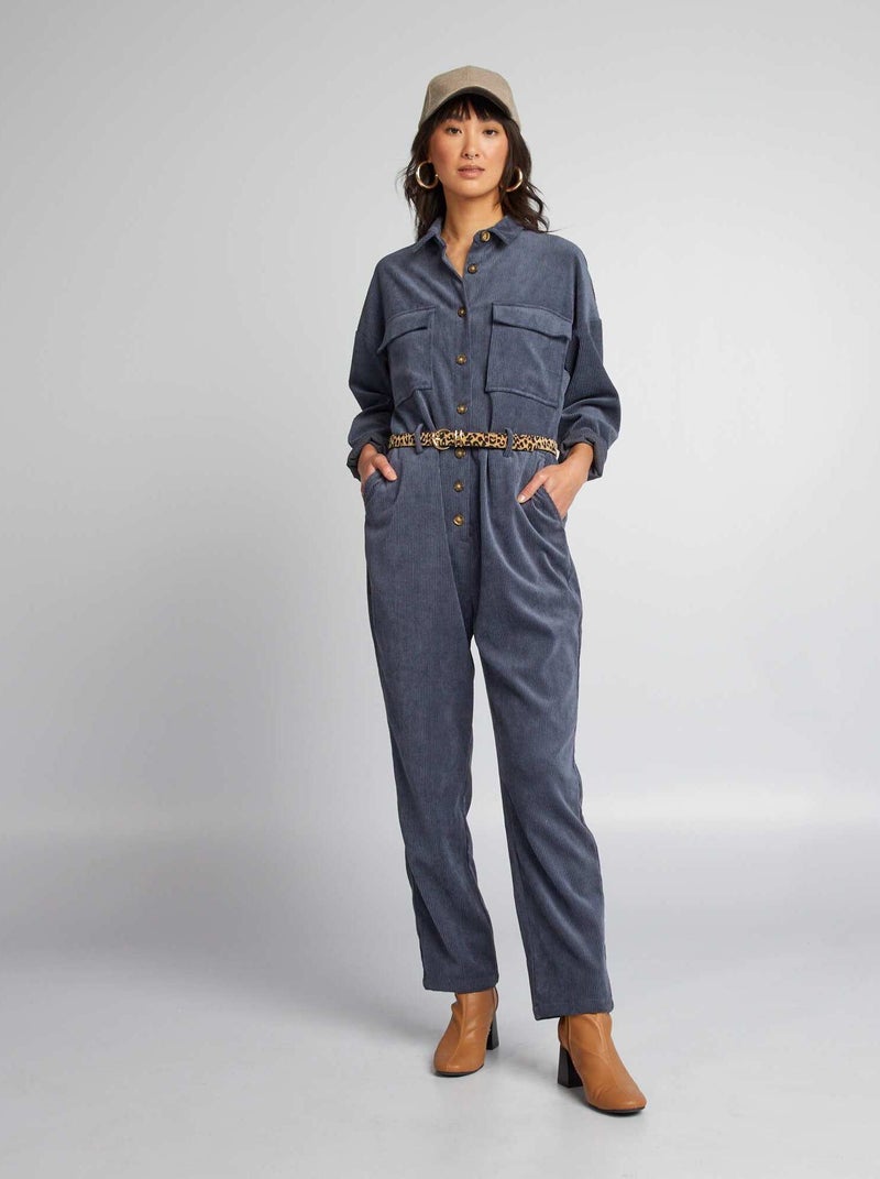 Jumpsuit van corduroy BLAUW - Kiabi