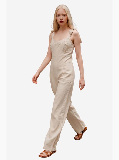Jumpsuit van linnenmix met sweetheart-halslijn my fashion - Kiabi