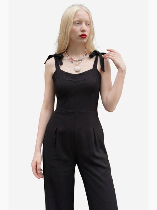 Jumpsuit van linnenmix met sweetheart-halslijn my fashion - Kiabi