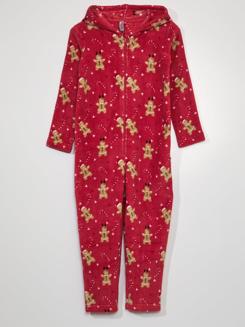 Jumpsuit van zachte tricot ROOD - Kiabi