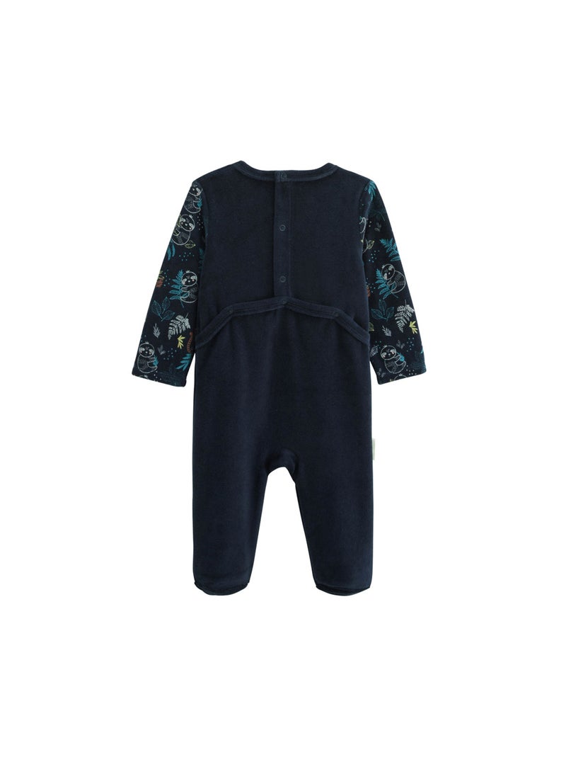 Jungle friends velours babypyjama Blauw - Kiabi