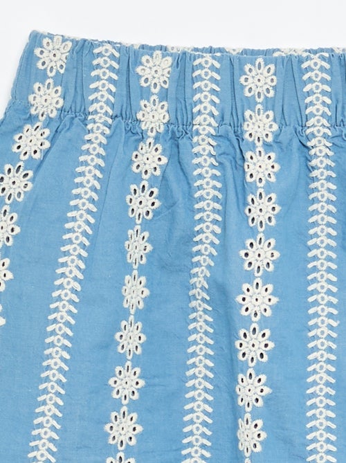 Jupe à broderies coupe genoux - Kiabi