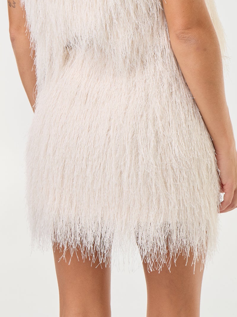 Jupe à franges Beige - Kiabi