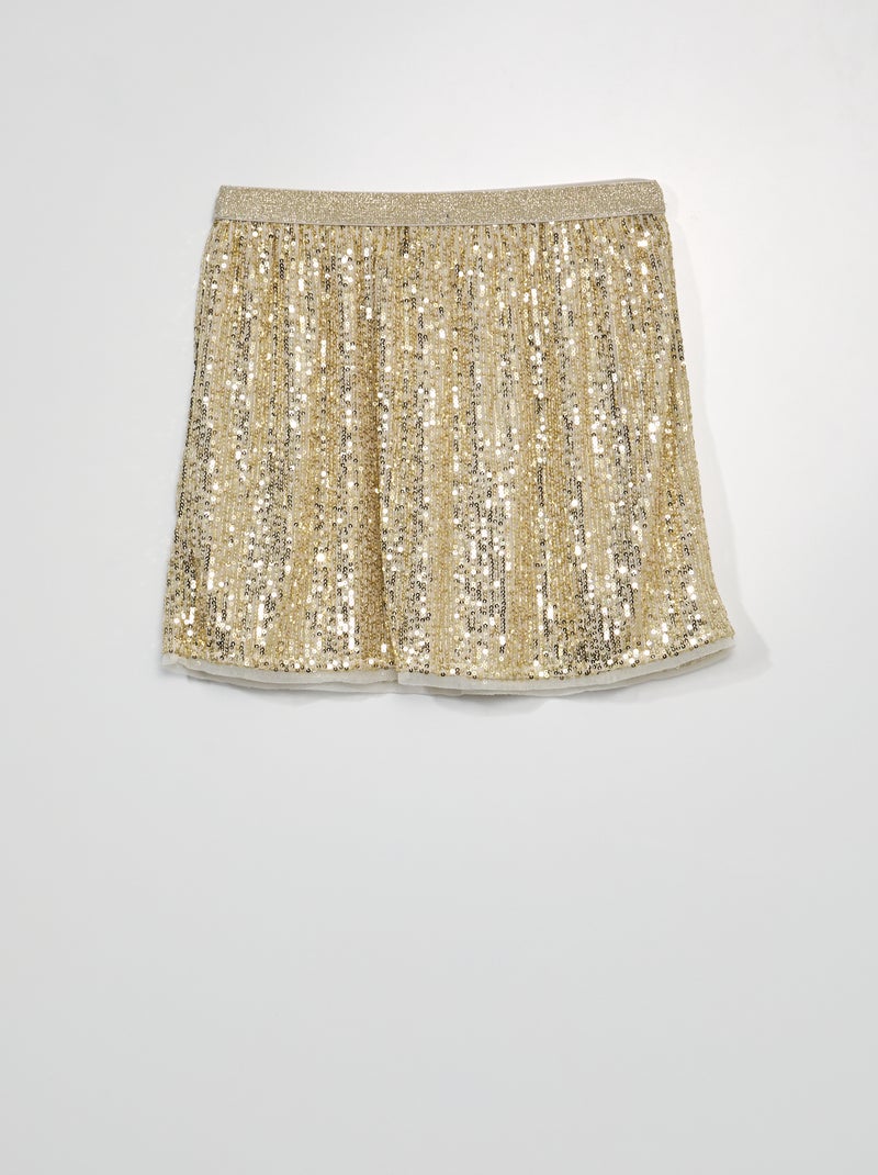 Jupe à sequins évasée doré - Kiabi