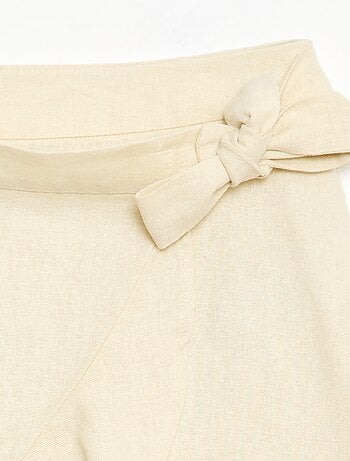 Jupe à volants en lin mélangé