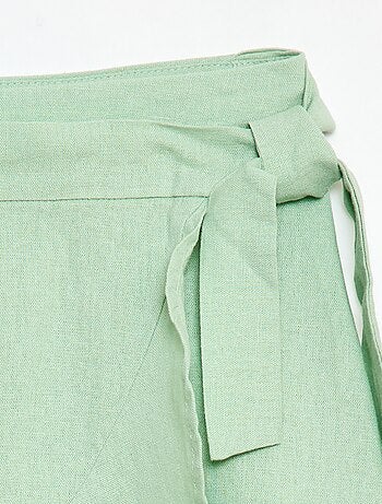 Jupe à volants en lin mélangé