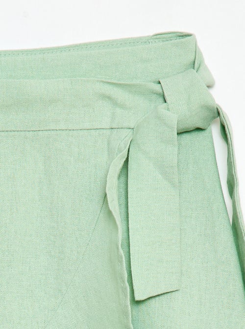 Jupe à volants en lin mélangé - Kiabi