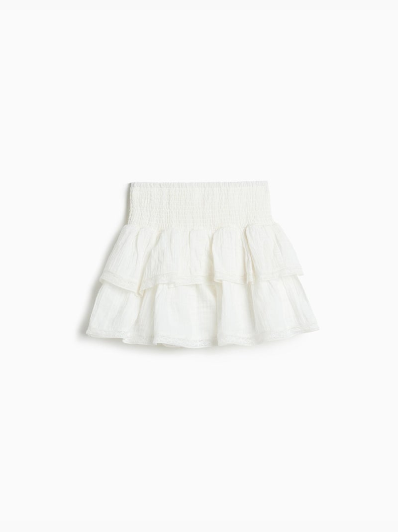 Jupe à volants, MO Fashion Blanc - Kiabi