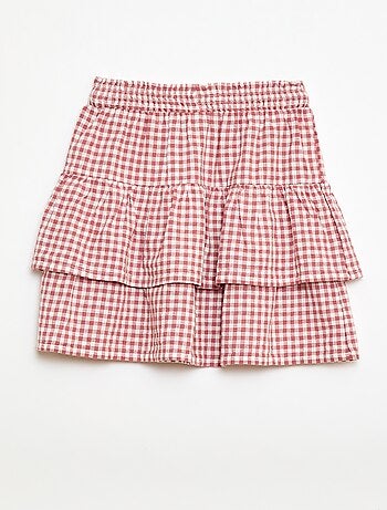 Jupe à volants vichy