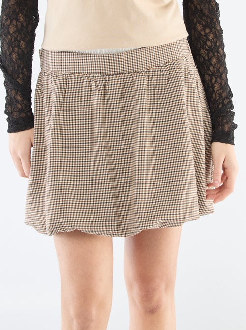 Jupe boule à carreaux - Kiabi