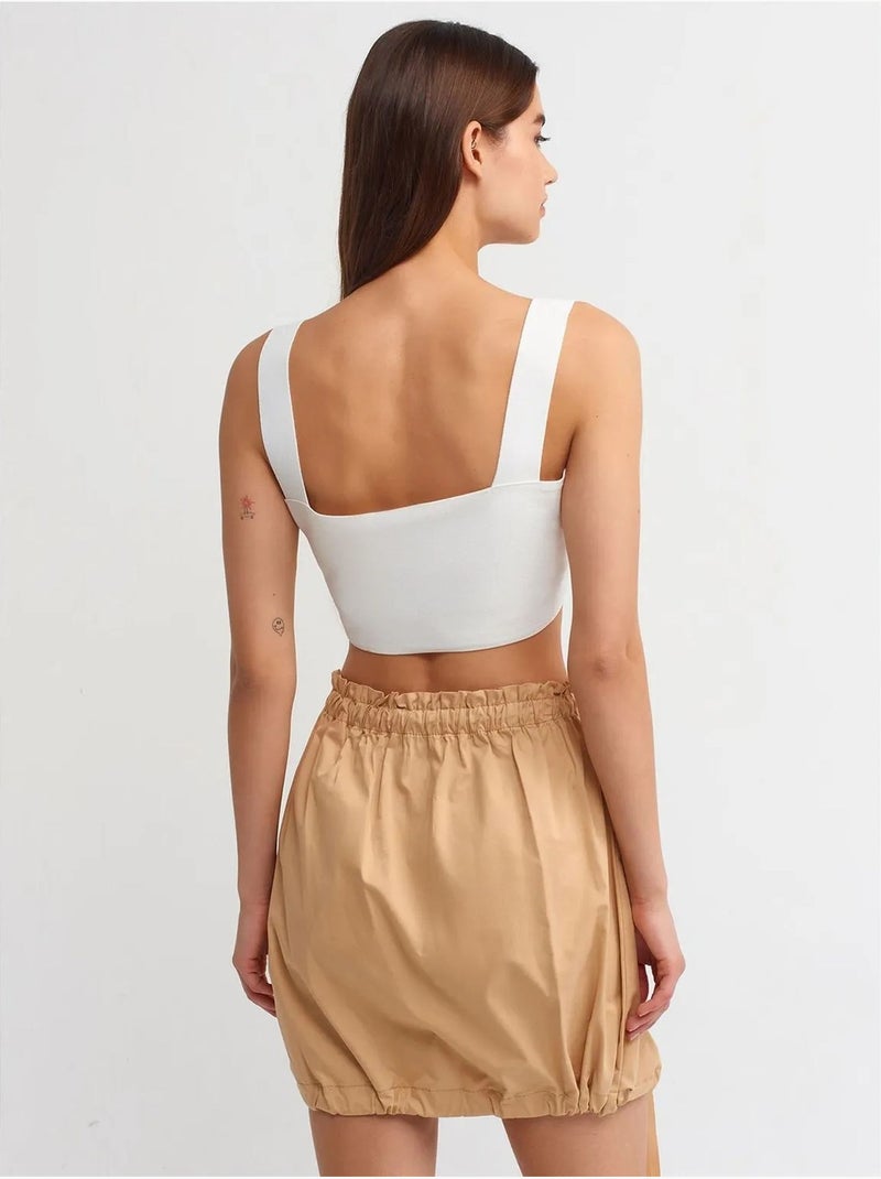 Jupe cargo mini à taille haute dilvin Grège - Kiabi