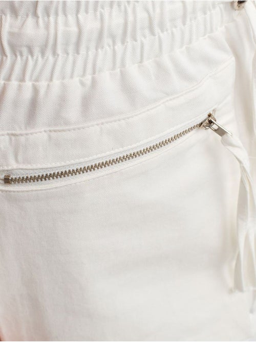 Jupe cargo mini en popeline de coton, taille haute dilvin - Kiabi