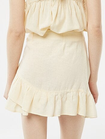 Jupe courte avec base volantée à étages