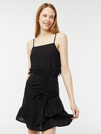 Jupe courte avec base volantée à étages